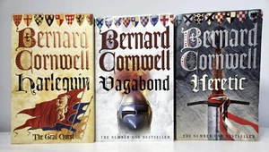 BERNARD CORNWELL Harlequin, Vagabond, Heretic - Complete Grail Quest lot mm - Picture 1 of 3