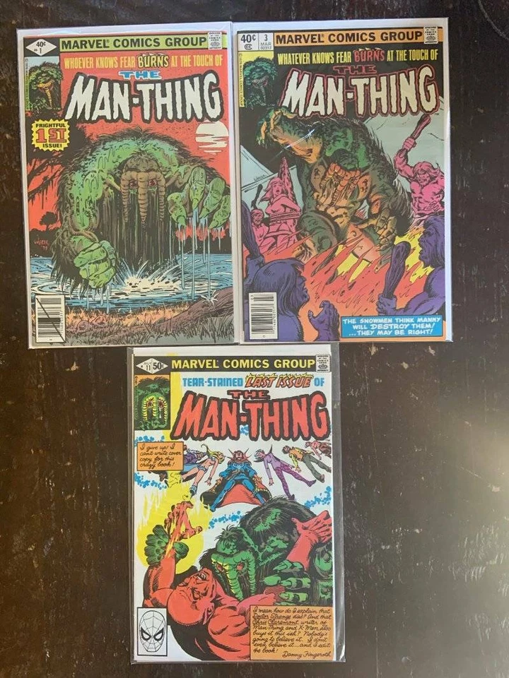 Man-Thing Bronze Age comic book Lot, Vol. 2,  Marvel, VF/NM, #'s 1, 3 and 11. Foto 1 de 1