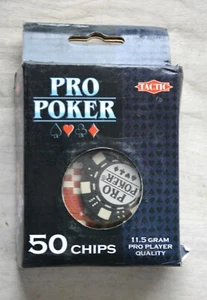 BOX MIT 50 POKERCHIPS 25 BLAU 15 ROT UND 10 SCHWARZ - Bild 1 von 1