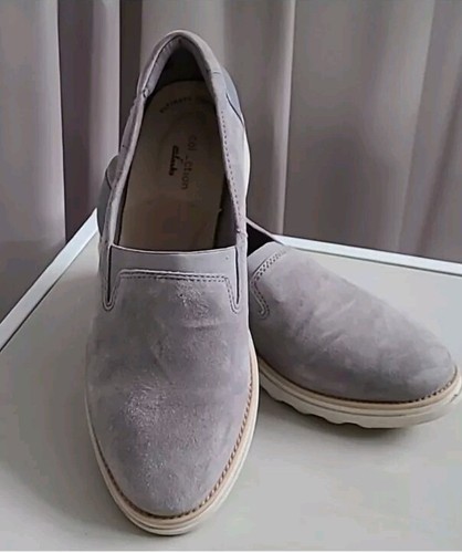 Mocassini donna Clarks Sharon Gracie slip on scamosciati grigio taglia 8 5