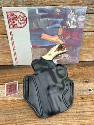 Funda OWB de cuero negro Desantis vintage para revólver izquierdo S&W Mod 19 K Foto 1 de 4