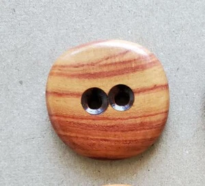 Bubinga Finish Handcrafted Wooden 2 Hole Vintage Buttons 30L-3/4"-19mm (B324I) - Afbeelding 1 van 4