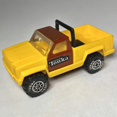 Tonka Vintage 1978 Pickup Truck Scramblers Brinquedo Amarelo Marrom Rollbar Antigo Anos 70 - Imagem 1 de 4