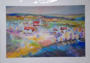 St. Wolfgang Kunstposter auf Passepkarton  50 x 70 cm Bernhard Gerner Grün Gelb - Bild 1 von 6