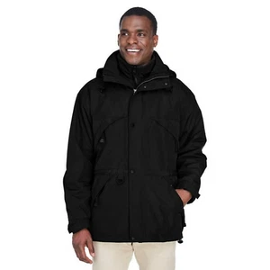 North End Men's 3-in-1 Parka with Dobby Trim, Black - Picture 1 of 7