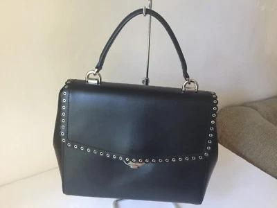 BOLSO BANDOLERA MEDIANO DE CUERO NUEVO CON ETIQUETAS MICHAEL KORS AVA ~ NEGRO ~ $328 Foto 1 de 4