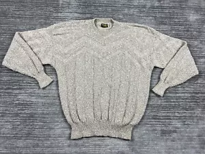 Vintage Oshkosh B'Gosh Sweater Mens Large Beige Cotton Blend Made in USA - Picture 1 of 11