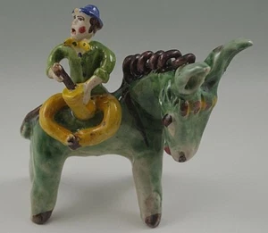 DONKEY 1950's VIETRI POTTERY WITH RIDER ICS DOLKER GAMBONE FIGURINE RARE VTG #23 - Picture 1 of 7