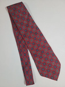 Corbata Oak Creek EE. UU. Para Hombre 100% Seda Punta Rojo Azul Gris Ovalada Cuadrada 57" x 4" - Imagen 1 de 7