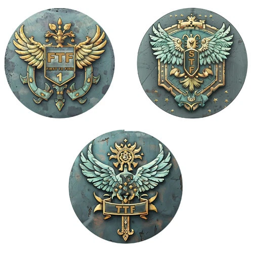 3 x Woodies FTF, STF, TTF madera Coin Token geocaching FTF intercambio ERstfinder