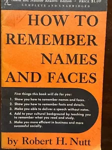 How to Remember Names and Faces by Robert H. Nutt 1951 - Picture 1 of 12