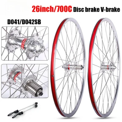 700C 26 Zoll Rennradräder Scheibenbremse 4 Lager Nabe Mountain Fahrradradsatz - Bild 1 von 4