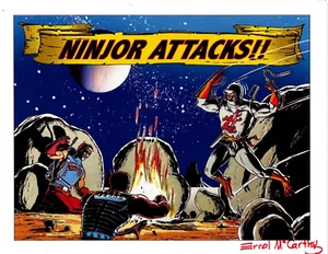 MASTERS OF THE UNIVERSE "Ninzor Attacks!" SIGNIERTER Druck Errol McCarthy 8,5"x 11" - Bild 1 von 1