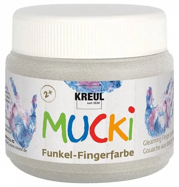 KREUL MUCKI FUNKEL-FINGERFARBE DRACHEN-SILBER 150 ml FINGER-FARBE 100ml/2,66€