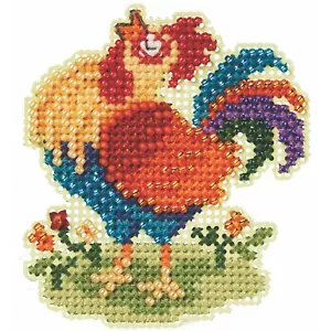 Papa Rooster Counted Cross Stitch Kit Mill Hill 2024 Spring Bouquet MH182413 - Picture 1 of 1