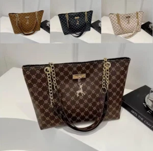 Bolso de hombro de cuero suave para mujer Bolso de mano de gran capacidad con colgante - Imagen 1 de 10