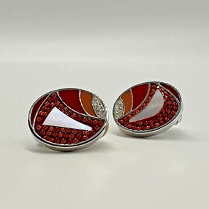 Hermosos pendientes de clip Swarovski multicolor - Imagen 1 de 3