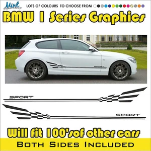 Calcomanías BMW Serie 1 2 3 rayas laterales pegatinas M Sport 120 gráficos GRATIS P&P 002 - Imagen 1 de 4