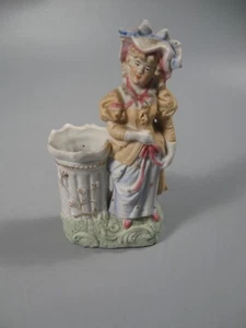 Soporte de palillo de dientes vintage de porcelana victoriana para mujer Bisque - Imagen 1 de 9