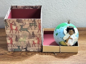 Vtg 90s Christmas Around The World Black African Angel Ornament Not Original Box - Picture 1 of 7
