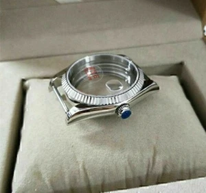 Vintage Stye 36MM Date Just Fluted BEZEL Sapphire Glass Watch Case For ETA 2824 - Picture 1 of 2
