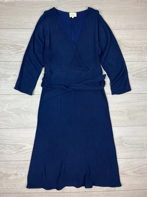Sezane Luxus Morgenmantel blau langes Damen Kleid mit Gürtel Größe 38 - Bild 1 von 4