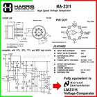 HARRIS HA2311 HA2-2311-5 NATIONAL  LM311H High Speed Voltage Comparator • TESTED