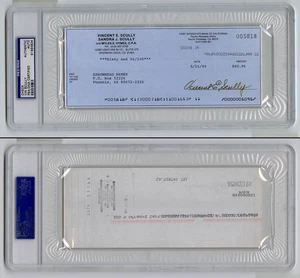 Vin Scully SIGNED ENCAPSULATED Check LA Dodgers Announcer PSA/DNA HANDSIGNIERT WS - Bild 1 von 3