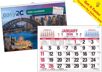 2 x 2026 Big Print EsE-2C Calendar Easy to See A4 Wall Calendar Big Print EsE 2C - image 1 of 4