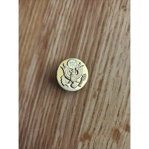 Vintage US Army Great Seal Collar Disk Insignia Pin Brass Military Uniform Badge - Picture 1 of 3