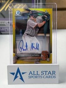 Bowman 2025 Cromo Robert Hipwell Amarillo Ref. Auto /75 SSP 1er RC CPA-RH GIGANTES  - Imagen 1 de 2