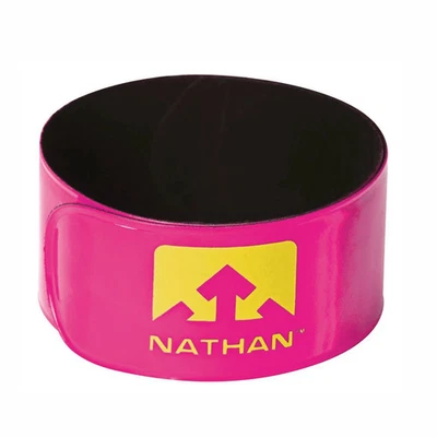 Nathan Reflex Snap Band Sport Runner Fitness Reflective Pink Yellow - Image 1 of 3
