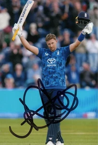 ENGLAND CRICKET: JOE ROOT SIGNED 6x4 ODI CENTURY ACTION PHOTO+COA **PROOF** - Picture 1 of 2
