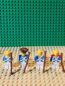 LEGO Pirates Imperial Soldier Minifigures Vintage Bluecoat 4x - Picture 1 of 8