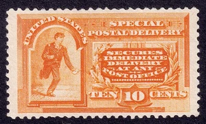 US Scott E3, 1893 Special Delivery, 10c orange, UNUSED NG - Picture 1 of 1