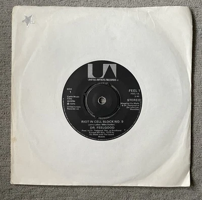 Feel1 A1 B1 1st Press Dr Feelgood Riot In Cell Block 9 Vinyl 7” Single 1976 - Image 1 of 4
