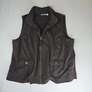 Croft & Barrow Damen Strick Weste Braun 2X Kupfer Reißverschluss Knopf Taschen Full-Zip - Bild 1 von 12