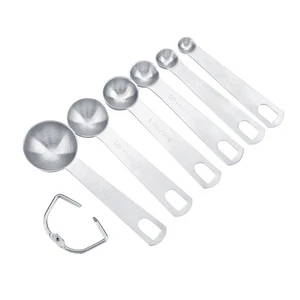 `6Pcs/Set Stainless Steel Measuring Spoons Cups For Coffee Seasoning Kitchen - Picture 1 of 11