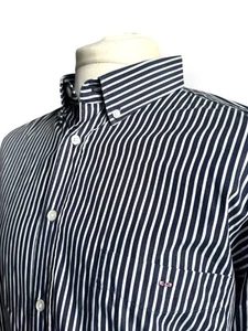 Eden Park Mens Navy & White Striped Embroidered Logo Long Sleeve Shirt - 3XL - Picture 1 of 24
