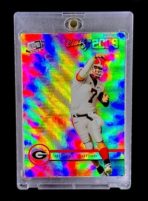 MATTHEW STAFFORD ROOKIE SILVER REFRACTOR HOLO RC Rainbow Foil SP Insert - RAMS - Image 1 of 4