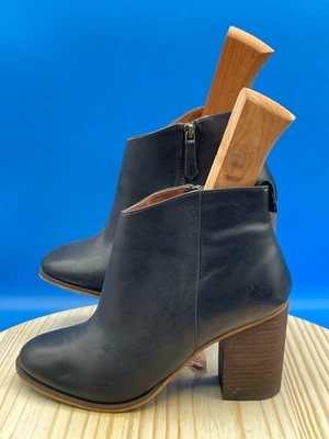 BP Ankle Bootie Women's Sz 8.5W Black Genuine Leather Slip On Side Zip - Image 1 of 4