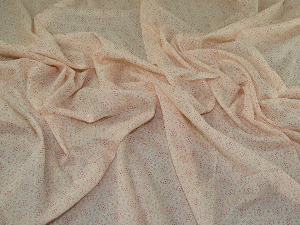 1.45m Deadstock Cotton Voile Fabric  Peach - per metre - Image 1 of 1