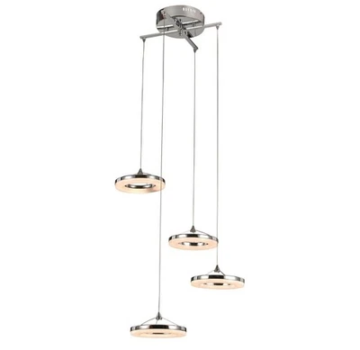 Orbital Ring 48-Watt Chrome Integrated LED Pendant Chandelier by Transglobe - Image 1 of 4