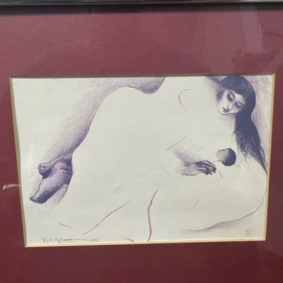 R.C. GORMAN "Mother and Child” 1975 22/50  Framed Print Rare - Image 1 of 4
