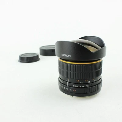 Rokinon FE8M-C 8mm F3.5 Aspherical MF DLSR Camera Lens for Canon - Black - Image 1 of 4
