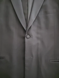 Men's Perry Ellis Black Tuxedo 44L Jacket-Matching Adjustable 36"-38"Waist Pant - Bild 1 von 9
