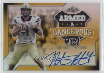 2017 Leaf Metal Draft Gold 1/1 Nathan Peterman #AD-NP1 Rookie Auto RC 05or - Image 1 of 3