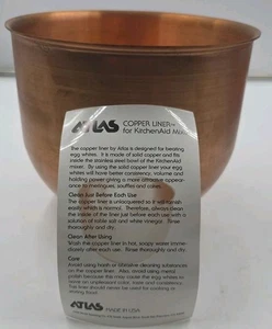 Vintage Hobart Atlas Copper Bowl Insert for N50 5 Qt. Mixers - Picture 1 of 6