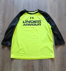 Jugend Under Armour 3/4 Arm gelb und schwarz Shirt YXL - Bild 1 von 4