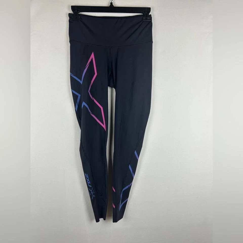 Legging Mujer 2XU Negro con Diseño Rosa y Azul Talla S Foto 1 de 4
